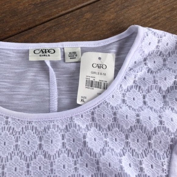 CATO HIGH LOW BLOUSE WITH LACE FRONT - Picture 8 of 11